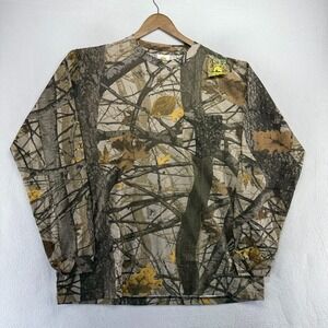 Vintage Skyline Camo Shirt men's XL Brown Green Tree All Over Hunting NEW y2k